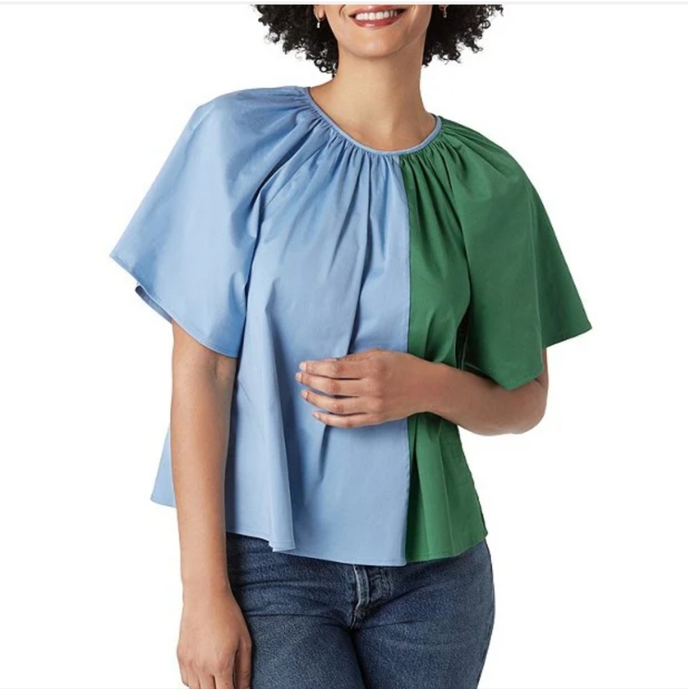 CROSBY by Mollie Burch Flutter Short Sleeve Color Block Brynn Top